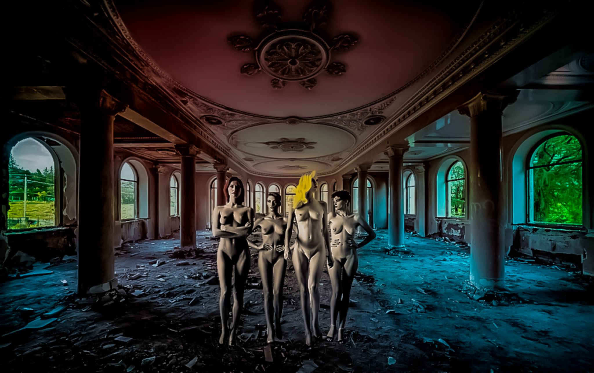 Naked in ruined palace  1